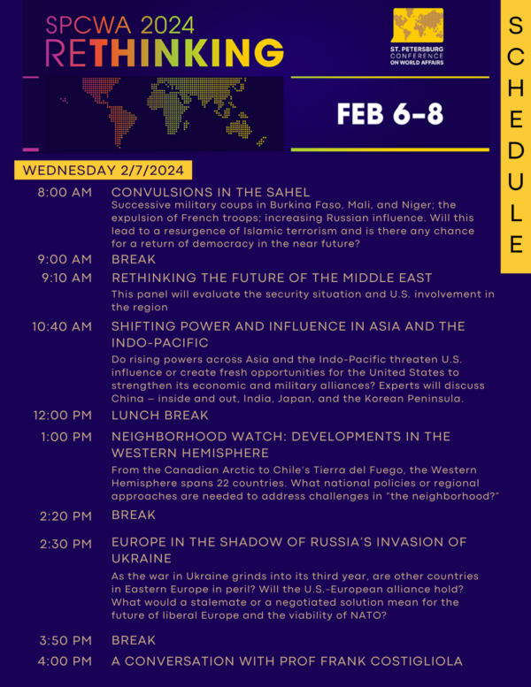 2024 St. Petersburg Conference on World Affairs program, page 2 of 3
