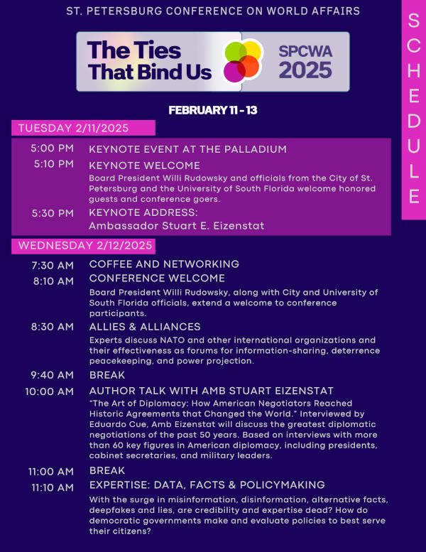 2025 St. Petersburg Conference on World Affairs program, February 11–12