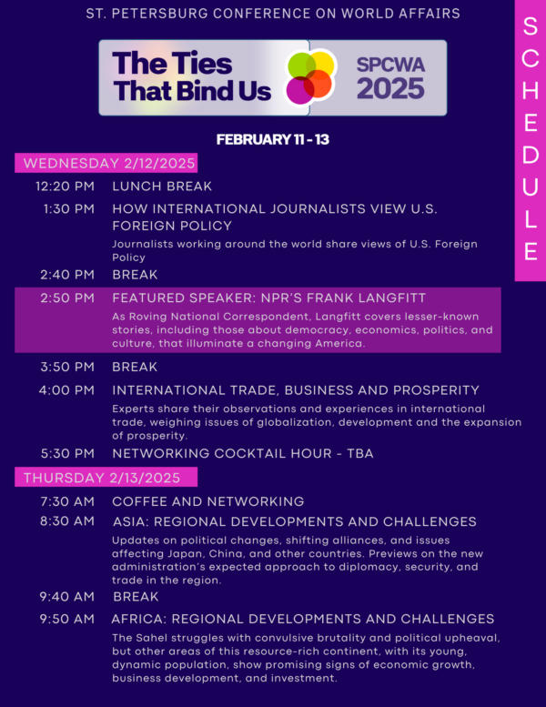 2025 St. Petersburg Conference on World Affairs program, February 12–13